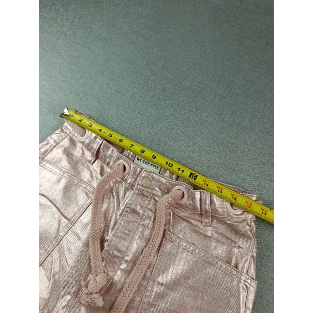 We The Free People Moxie Bubblegum Pink Metallic Barrel Jeans Womens 30 - Picture 9 of 13